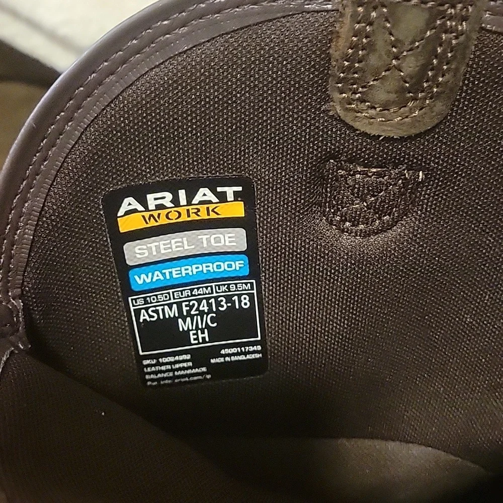 Brand New Men's Size 10.5 Ariat Work Boots - Picture 6 of 7